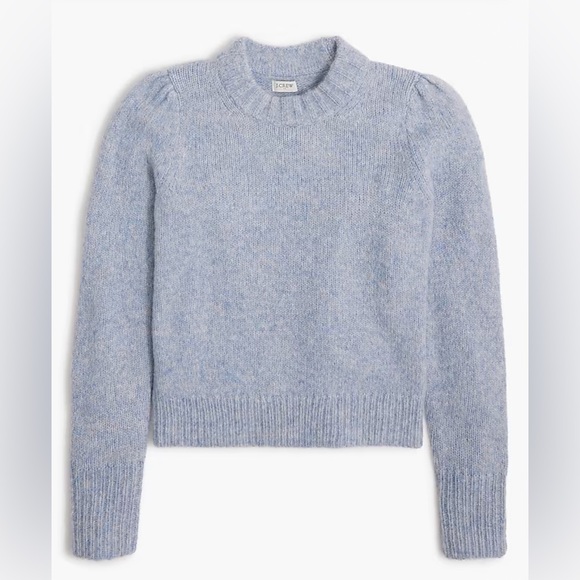 J.Crew Fuzzy Puff-Sleeve Sweater — NWT — Size XL — Heather Frosted Grey (Blue) - Picture 4 of 12